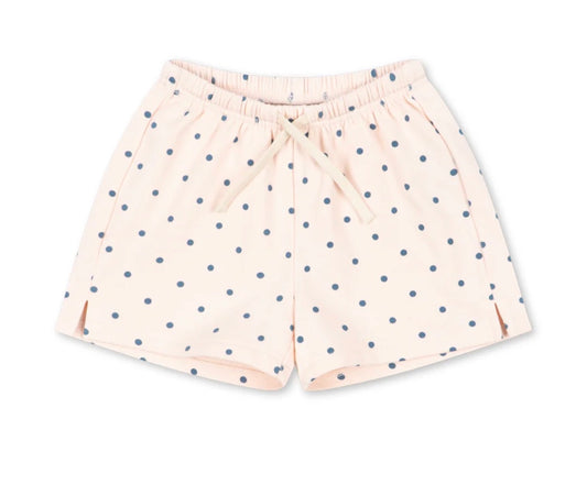 spotty sweat shorts | rose water dot