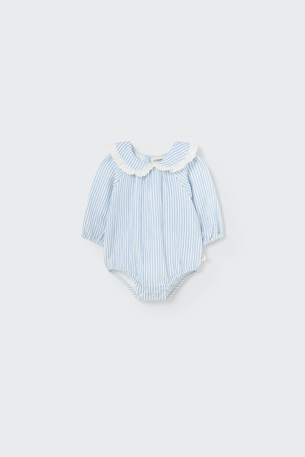 stripes gauze baby romper | blue