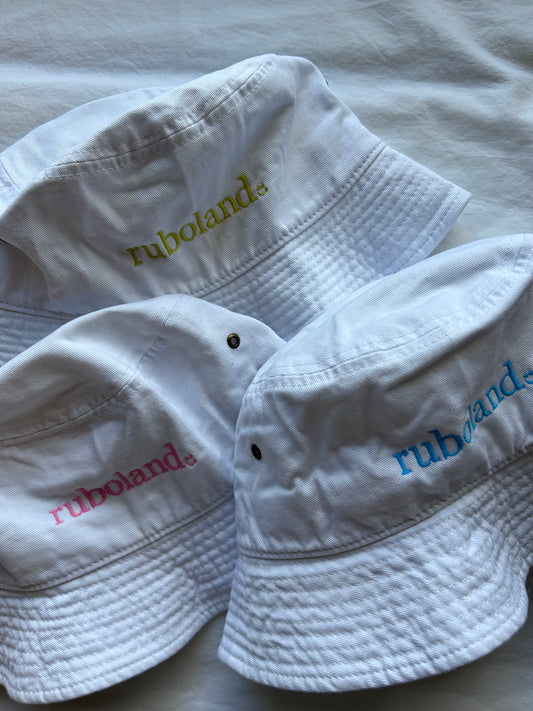 adult canvas bucket hat | white