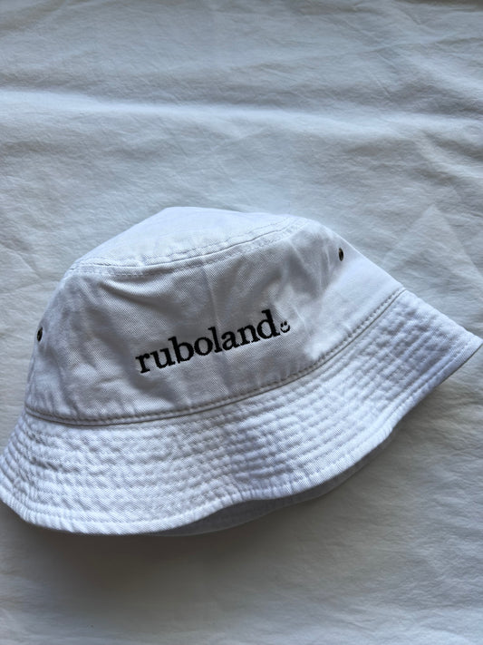 adult canvas bucket hat | white