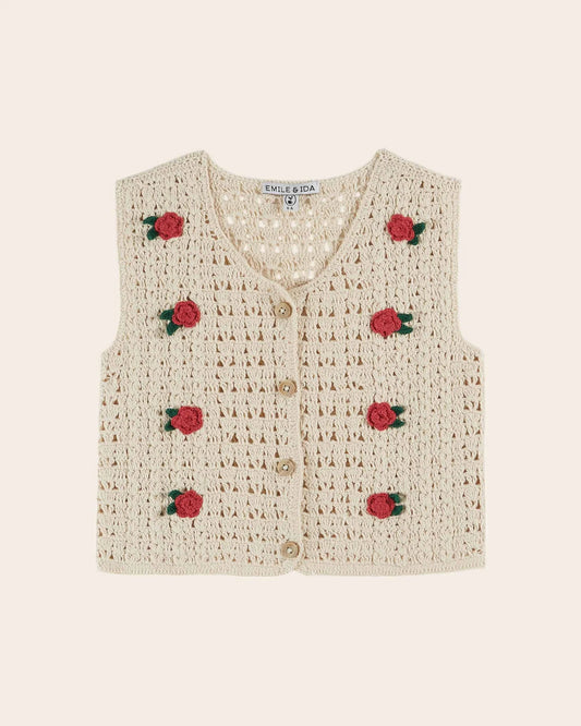 embroidered crochet vest