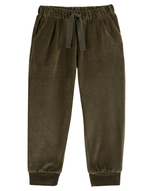 olive velvet trousers