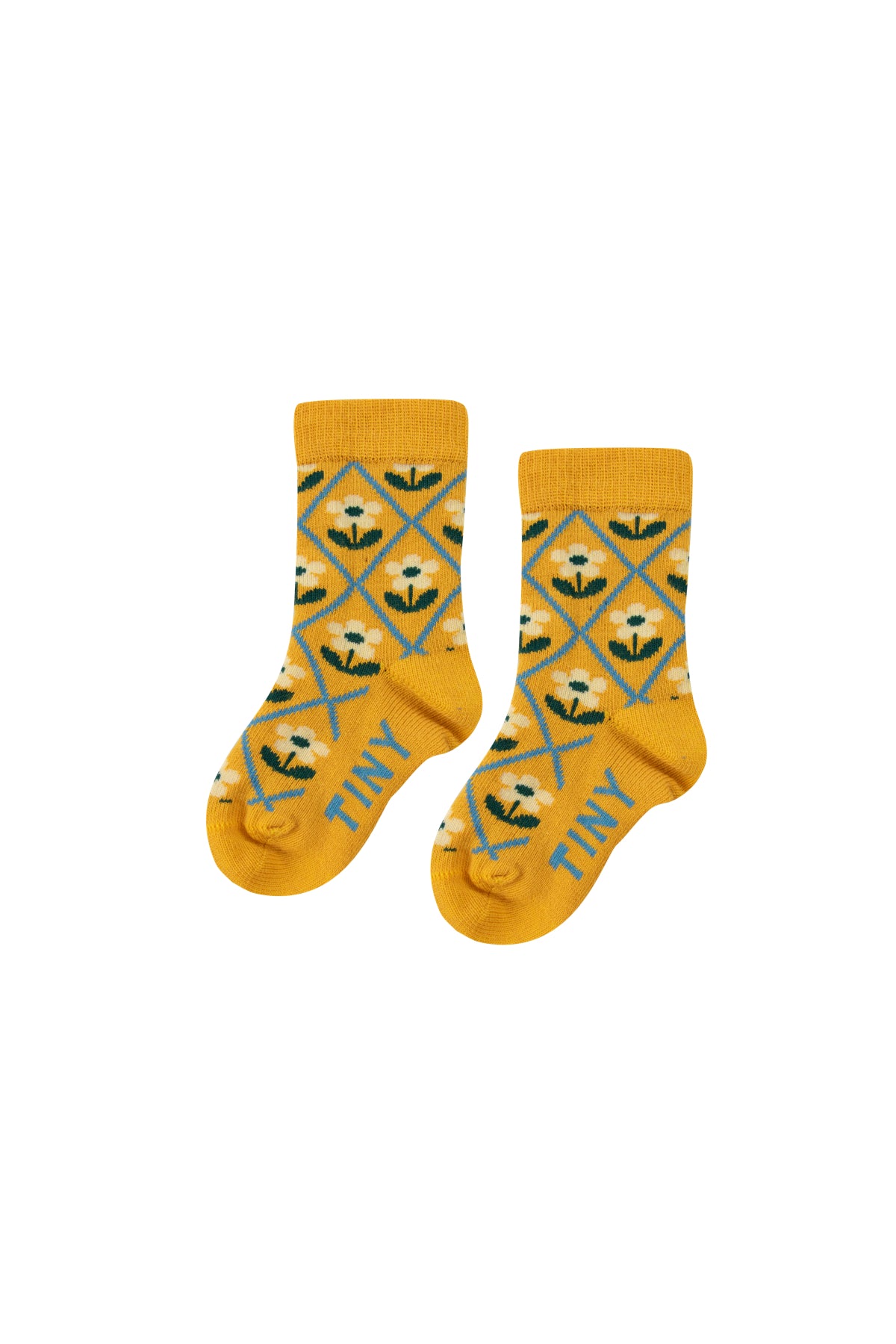 flower baby socks | mustard