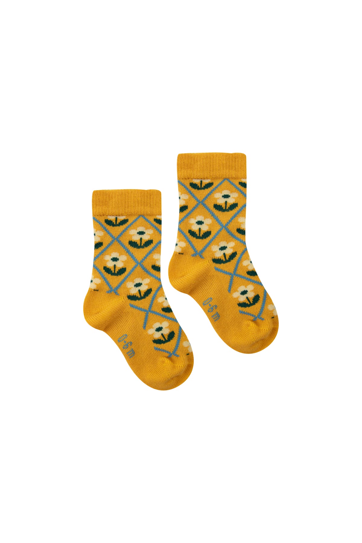 flower baby socks | mustard