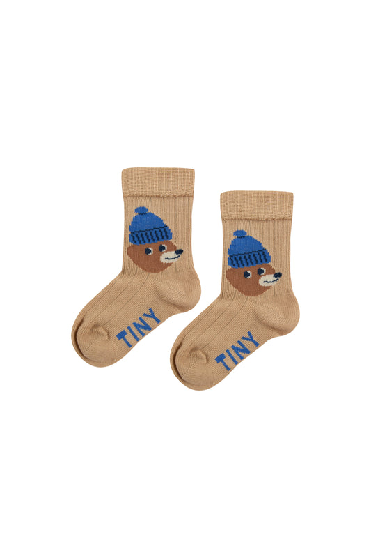 bears baby socks | almond