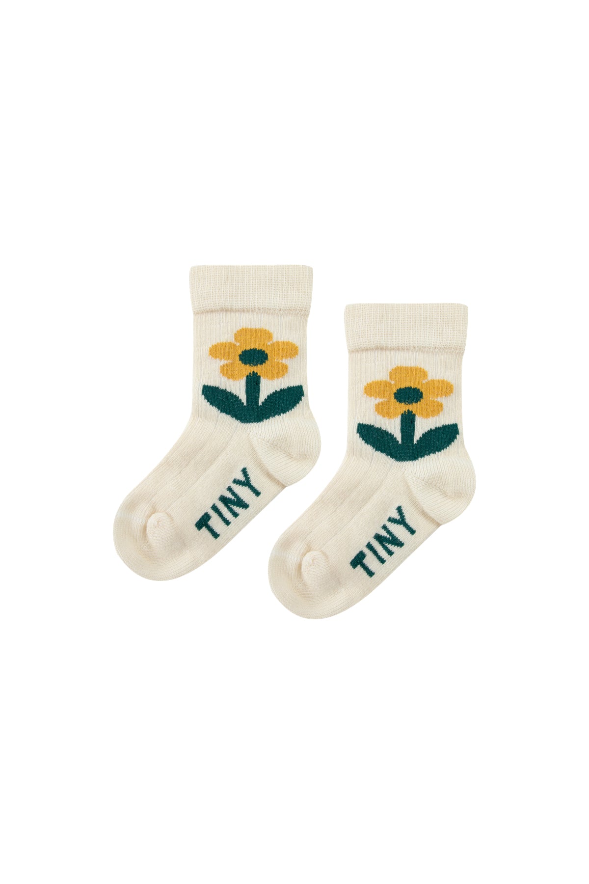 flower baby socks | light cream
