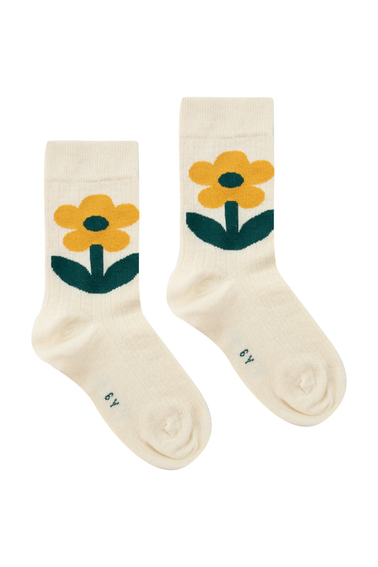 flower socks | light cream