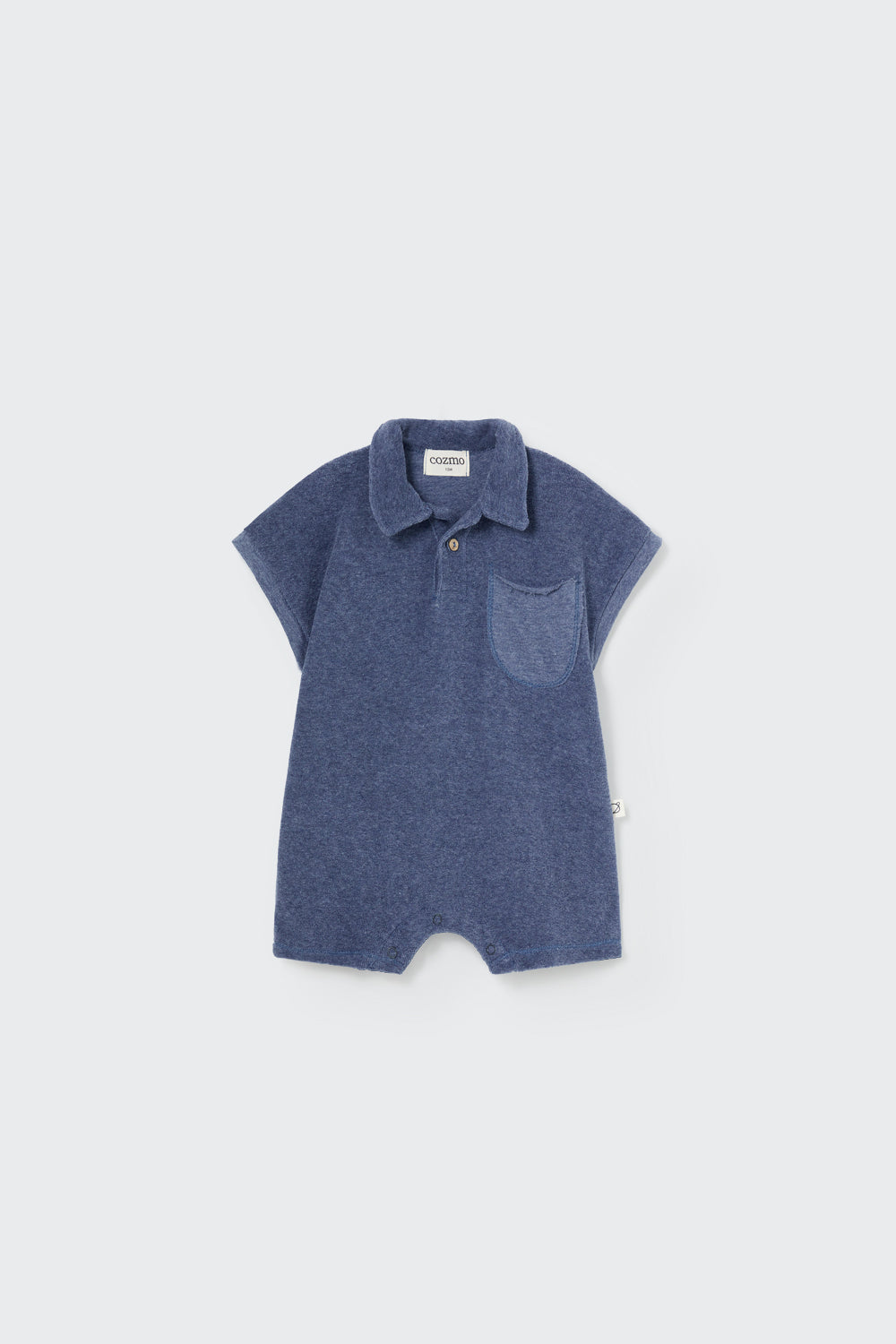 toweling baby jumpsuit | blue melange