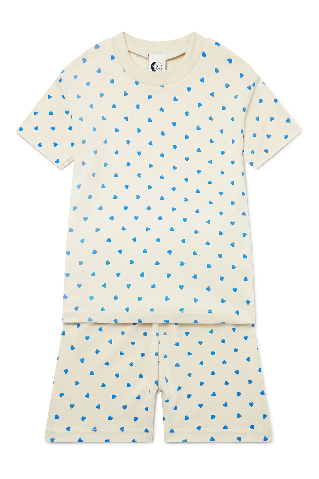 kids shortie set | marina blue hearts