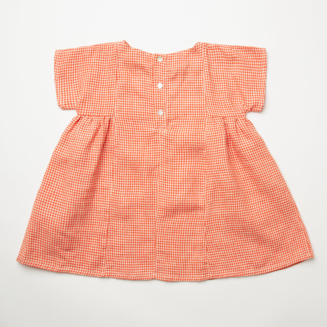 ring o' roses dress | strawberry + oat mini check