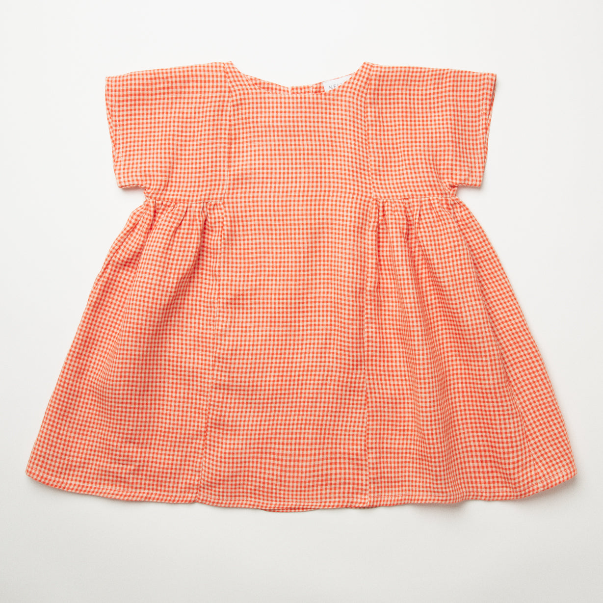 ring o' roses dress | strawberry + oat mini check