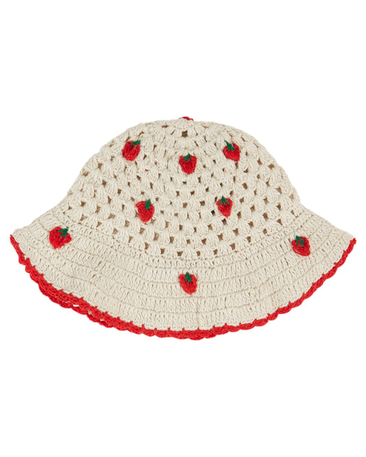 bob | ecru strawberry crochet hat