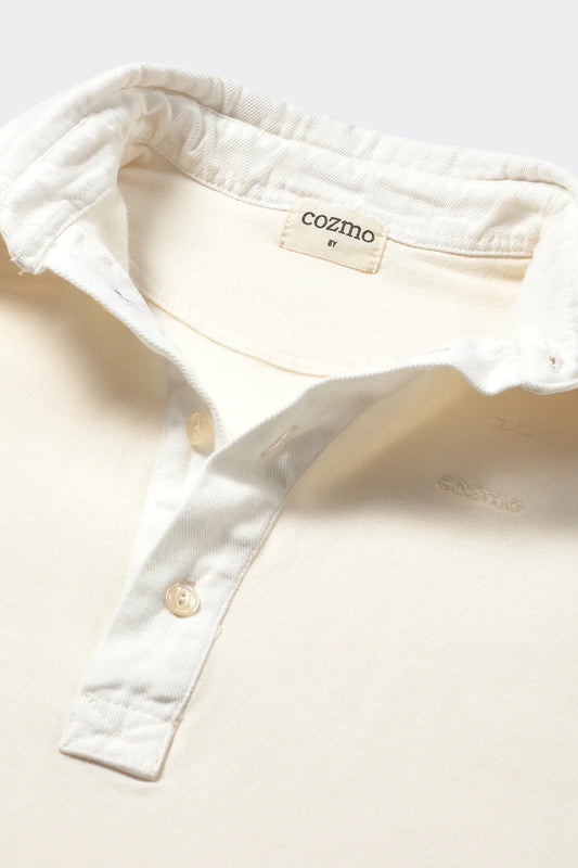 soft brushed fleece collar sweatshirt | white