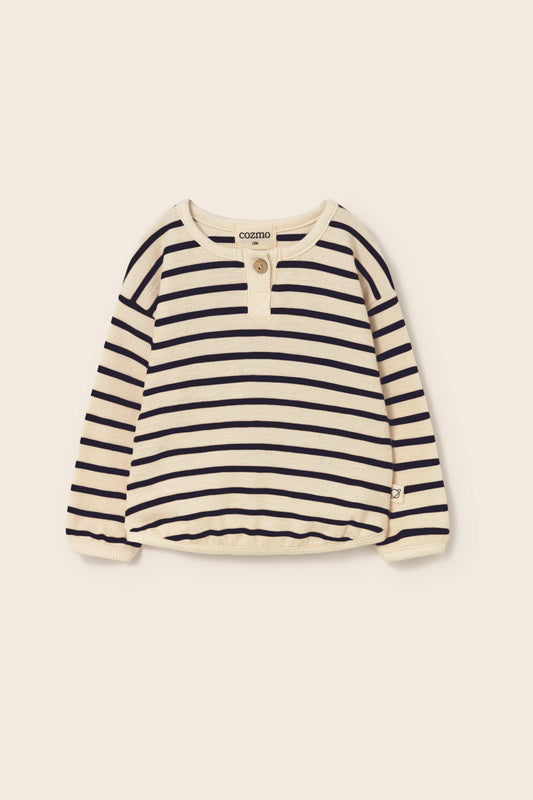 clay striped sweatshirt | navy