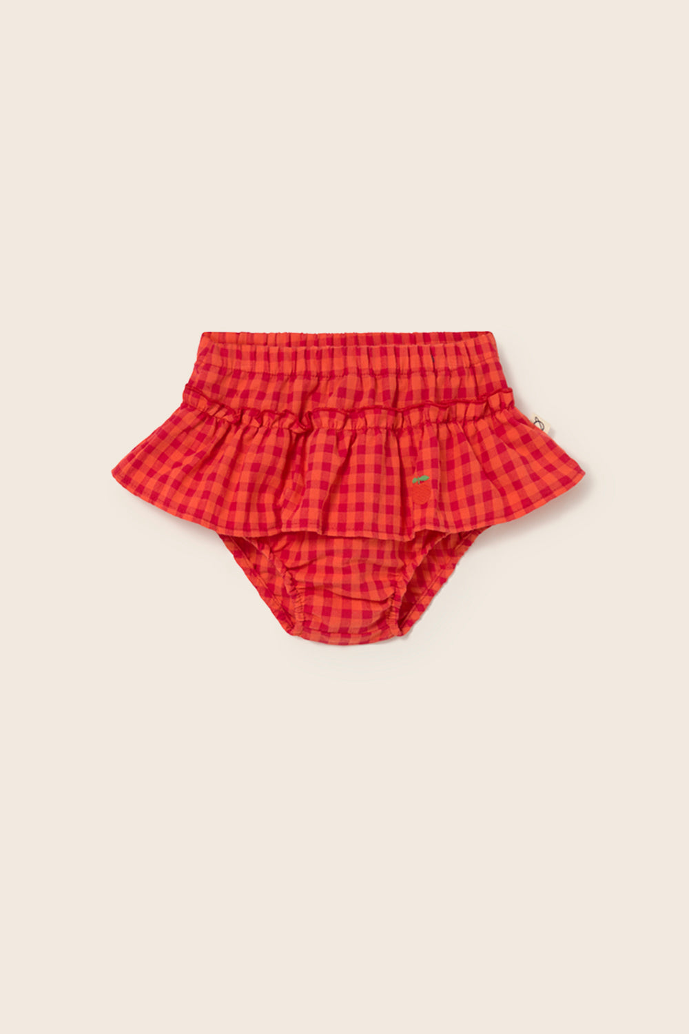 coral gingham short | tomato