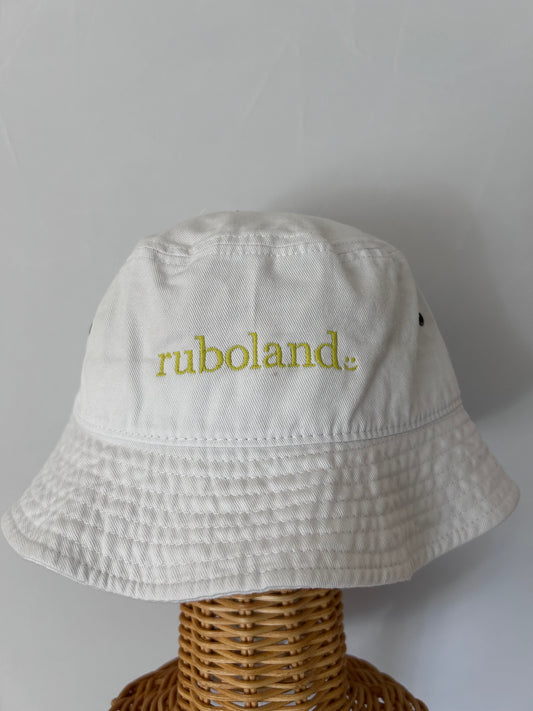 adult canvas bucket hat | white