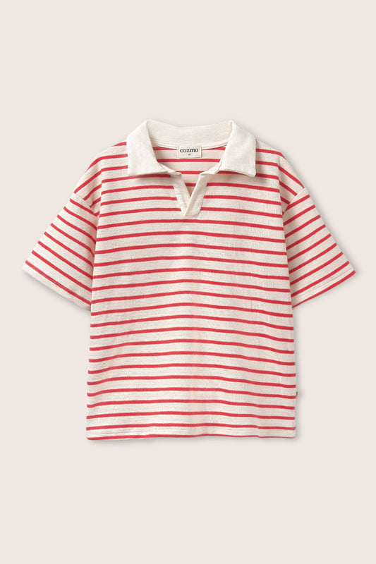 drake polo tee | tomato