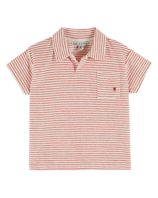 terry polo | red stripe