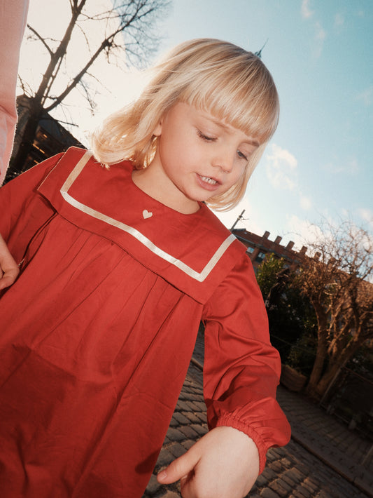 bay dress | poppy red