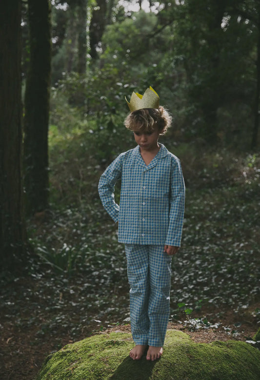 kids set | green blue gingham