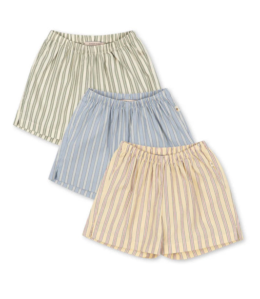 3 pack azure shorts | soleil, basil, blue