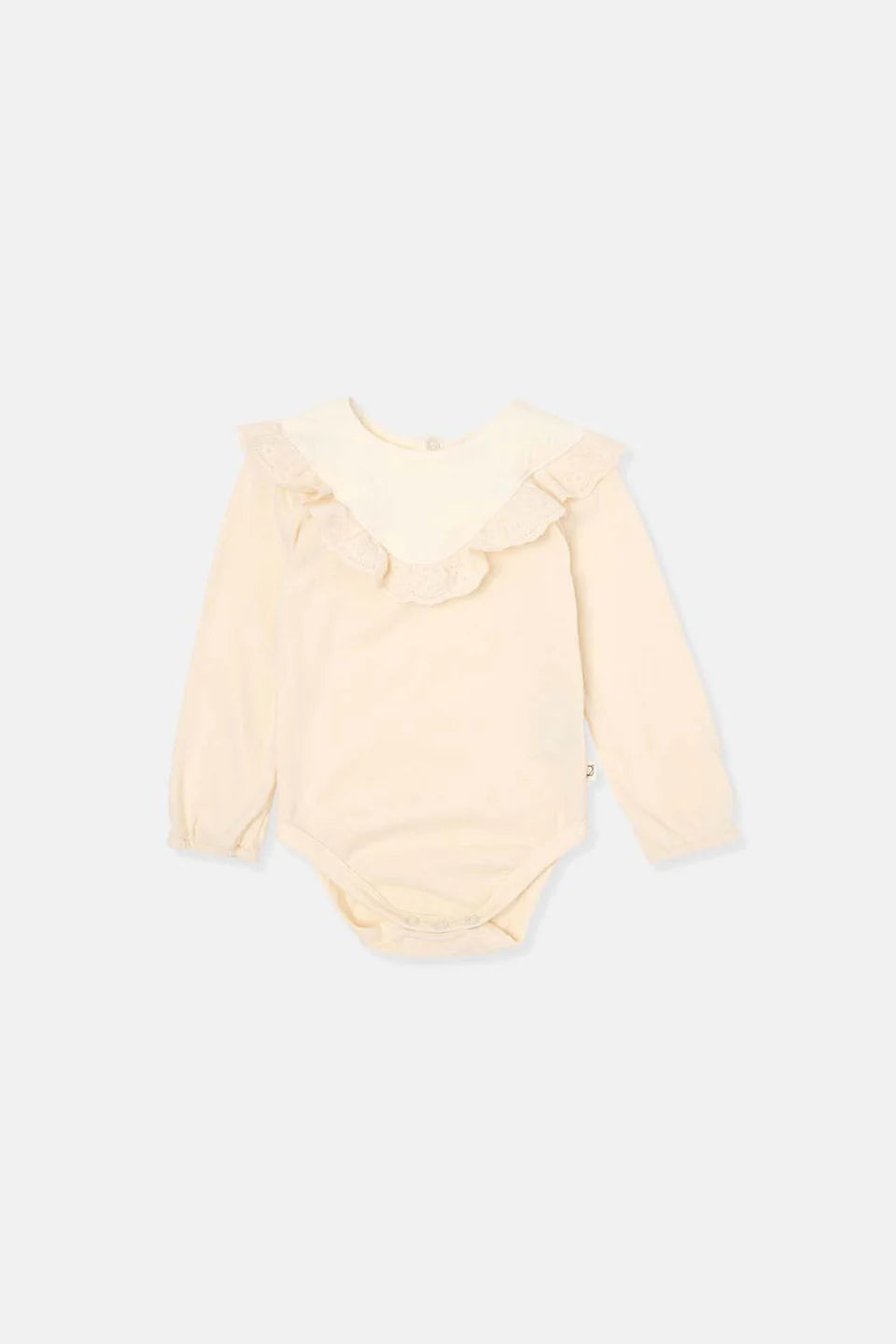 organic warmed flounced baby bodysuit | ivory