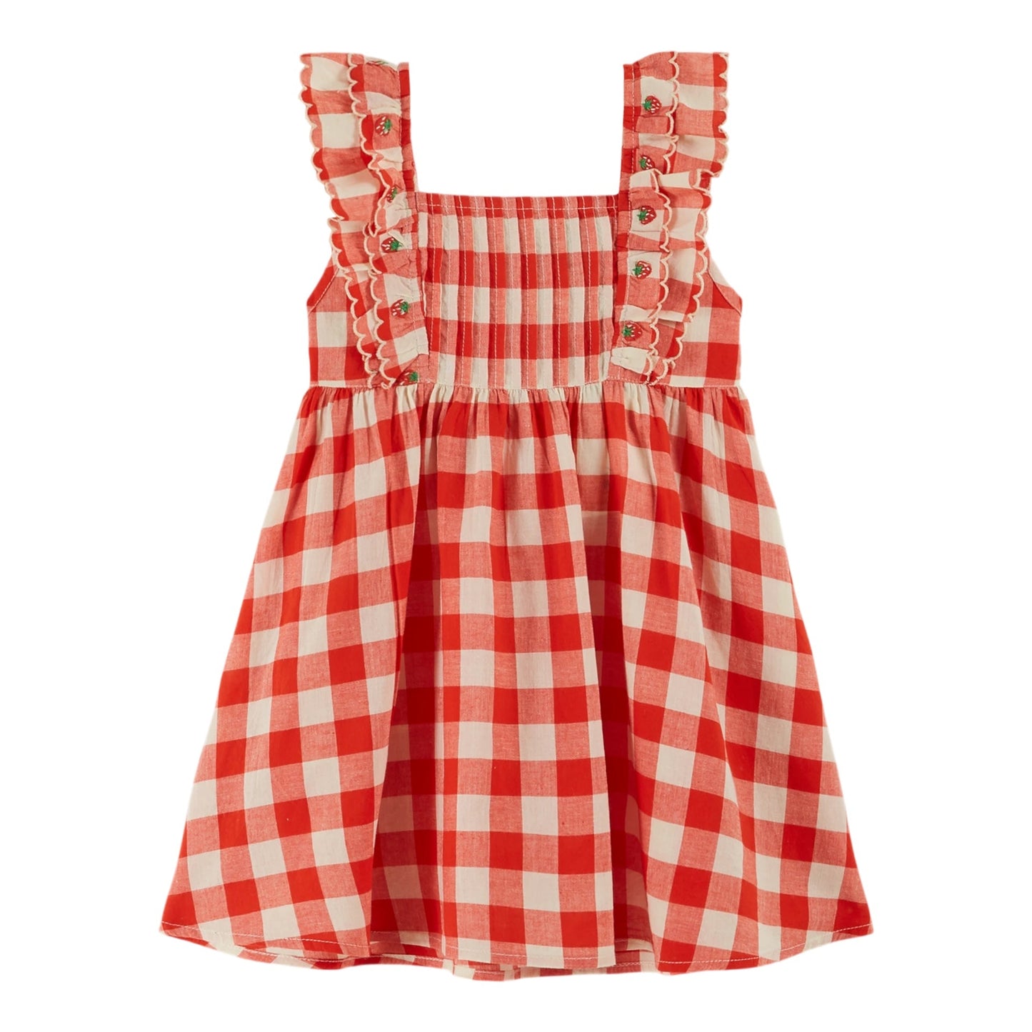 checked embroidered dress | vichy rogue