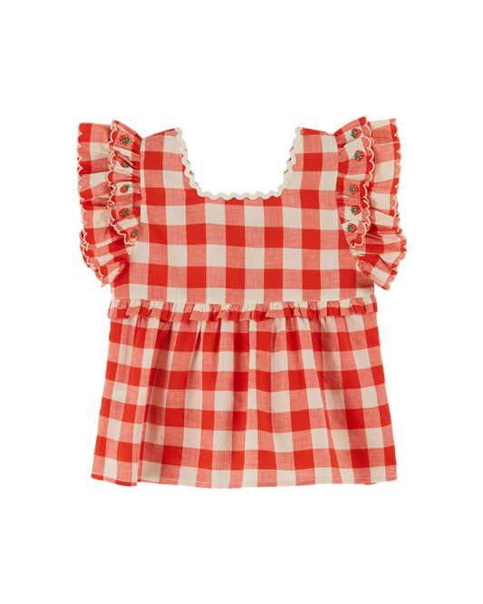 checked embroidered blouse | vichy rogue