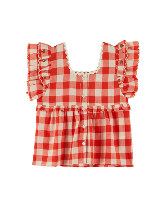 checked embroidered blouse | vichy rogue