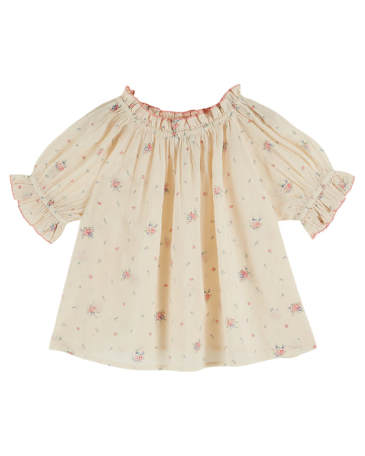 cotton baby blouse | ecru floral