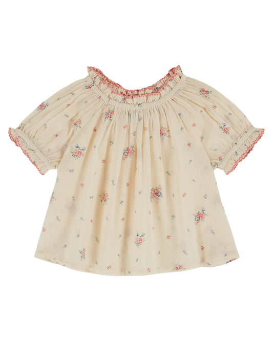 cotton baby blouse  | ecru floral