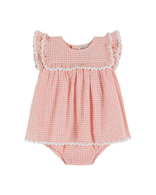 romper dress | pink gingham