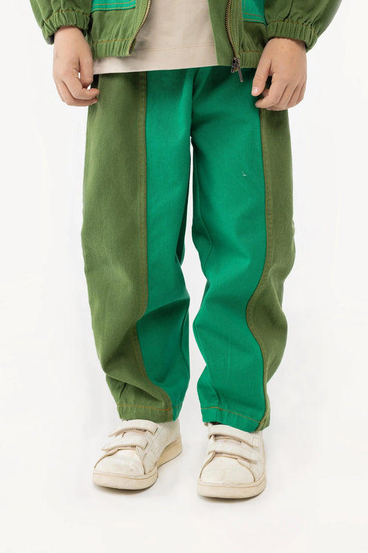 color blocked pant | deep green