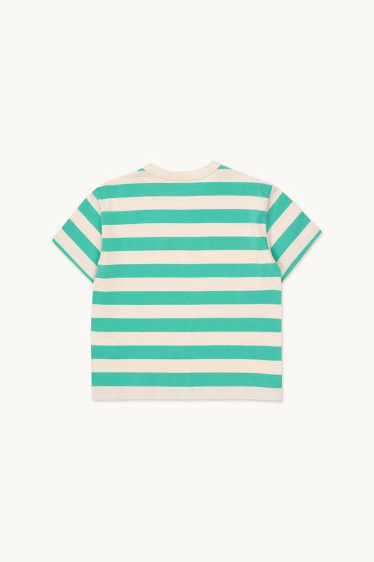 stripes tee | light cream + emerald