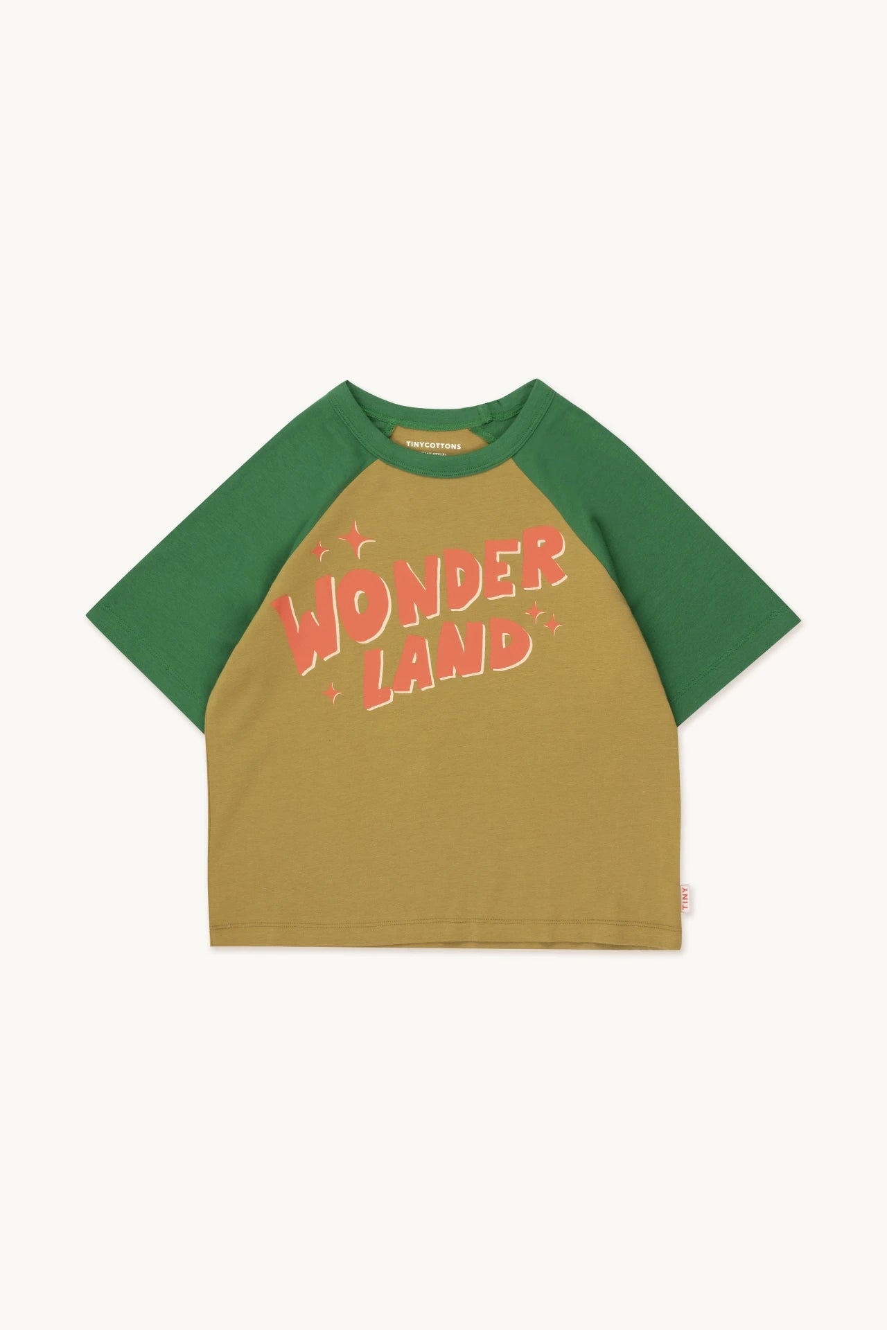 wonderland tee | green ochre + pine green