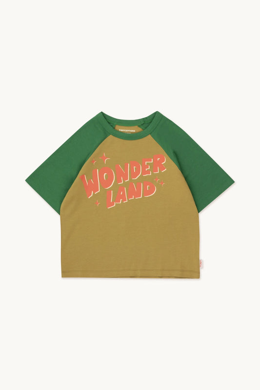 wonderland tee | green ochre + pine green