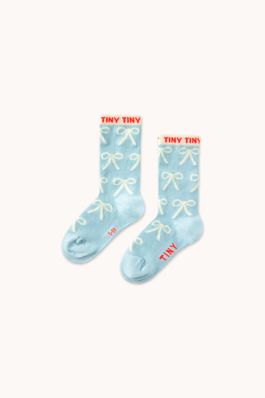 bows medium socks | dusty blue