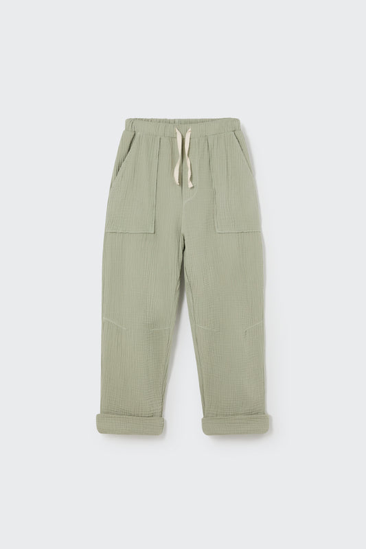 soft gauze pant | frosty green