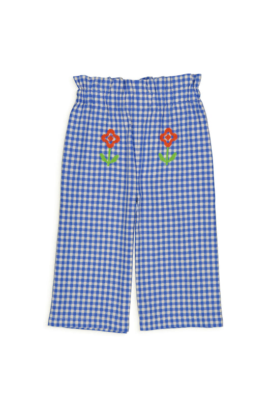 lizy short pant | gingham blue