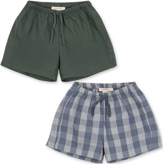 2 pack verne shorts | flint check & cilantro