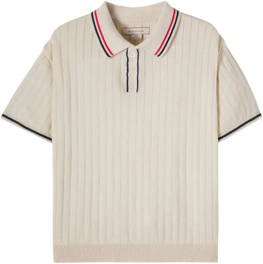 mio knit polo | almond milk