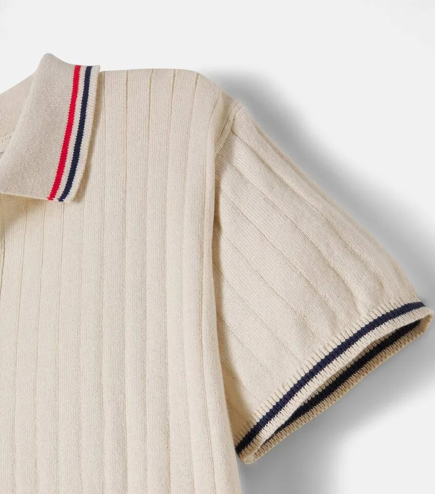 mio knit polo | almond milk