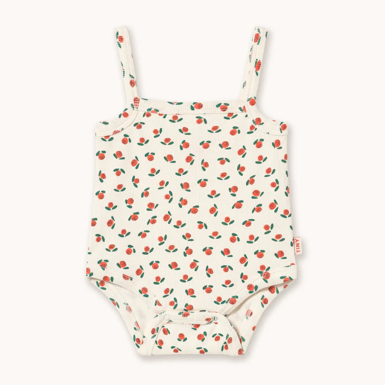 tiny roses rib sleeveless body| off white
