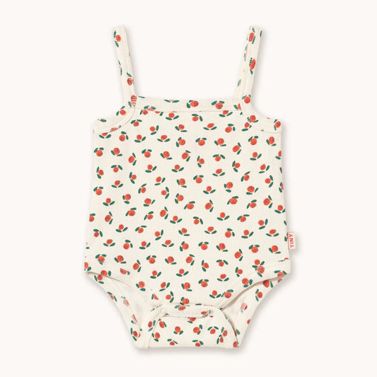 tiny roses rib sleeveless body| off white