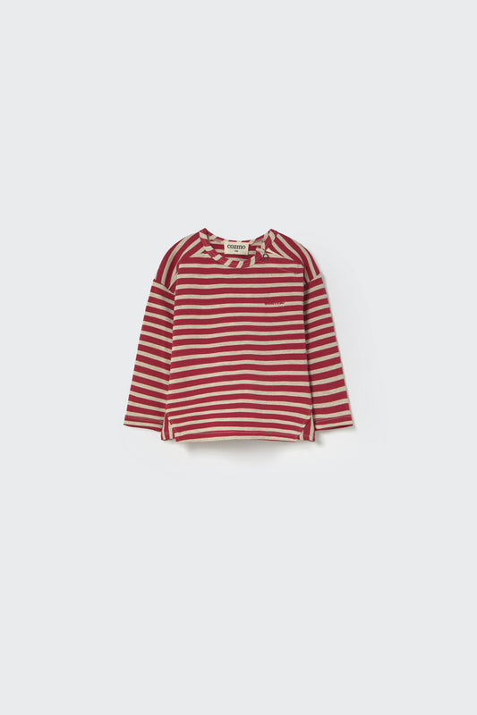 striped elastic fleece baby shirt | joel