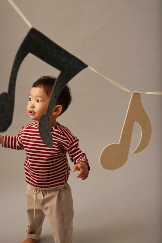 striped elastic fleece baby shirt | joel