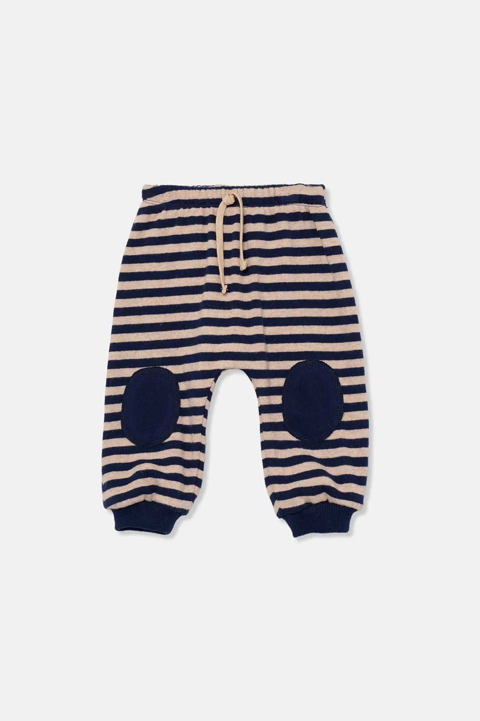 soft striped baby pants | beige navy