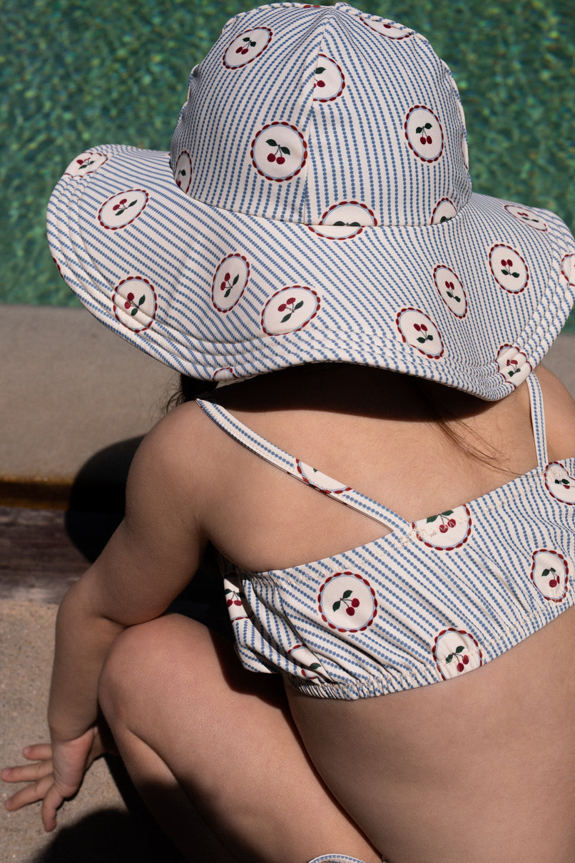 cale swim hat | cherry stripe