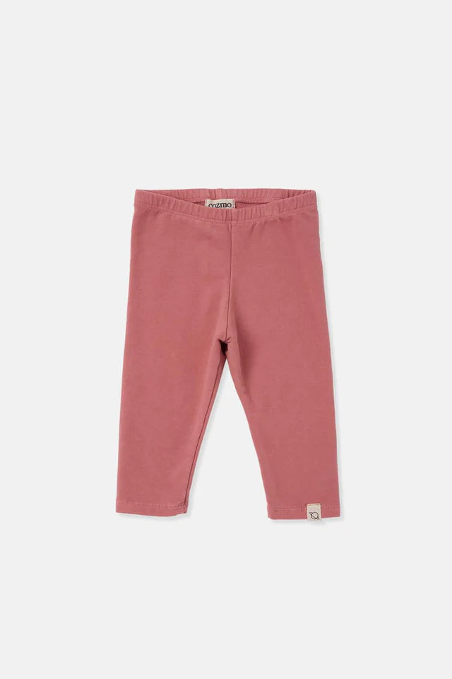 soft fleece baby legging | rose