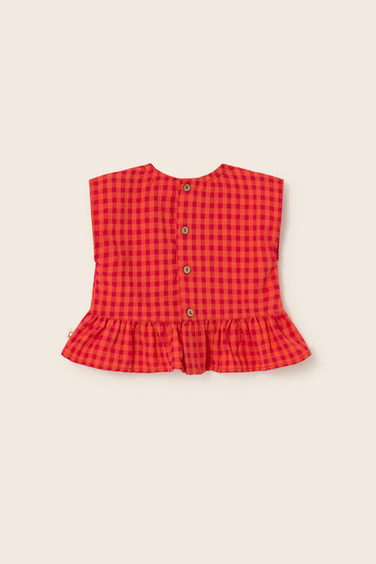 lua gingham top | tomato